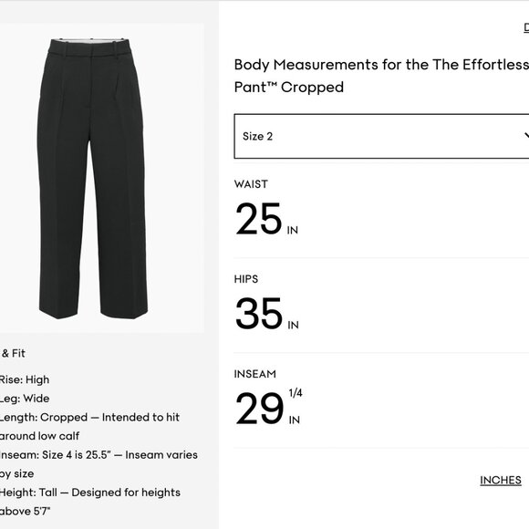 NWT - Wilfred / Aritzia : The Effortless Pant™ Cropped (Size 2 - Charcoal) - Picture 4 of 5